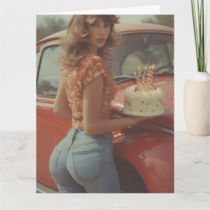 Fin 1970-tals tjej Födelsedagsgratulationskort Kort