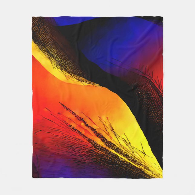 Fin Abstrakt Art på Mörkens bakgrund Fleecefilt (Framsidan)