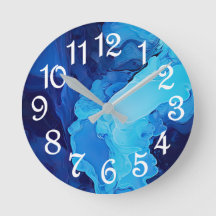 Fin Abstrakt Blue Modern Artistic Fluid Art