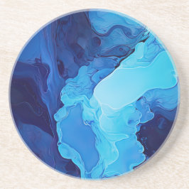 Fin Abstrakt Blue Modern Artistic Fluid Art Underlägg