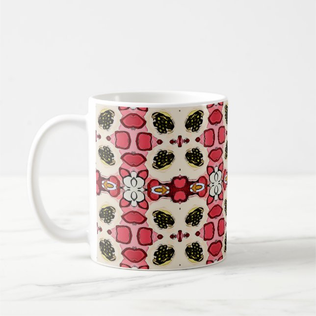 Fin abstrakt etnisk, sömlös patenterabstrakt kaffemugg (Vänster)