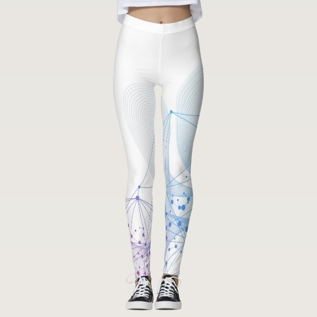 Fin Abstrakt Geometric Snyggt Art Leggings (Framsida)