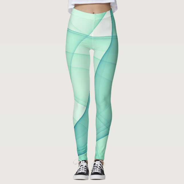 Fin Abstrakt Geometric Snyggt Art Leggings (Framsida)