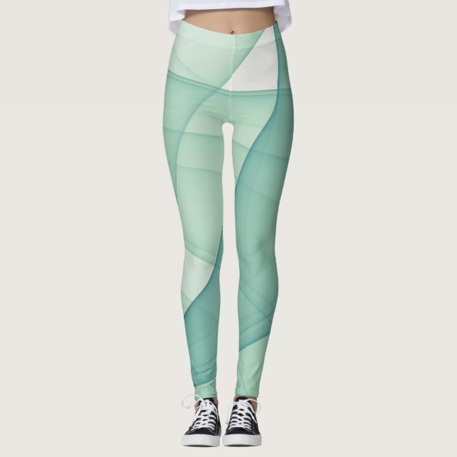 Fin Abstrakt Geometric Snyggt Art Leggings (Framsida)