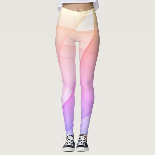 Fin Abstrakt Geometric Snyggt Art Leggings (Framsida)