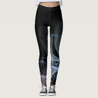 Fin Abstrakt Geometric Snyggt Art på Black Leggings