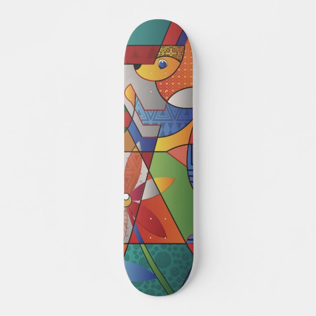 Fin Abstrakt Skateboard (Framsida)