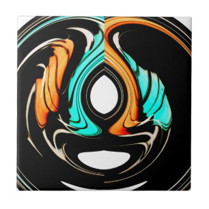 Fin Abstrakt Swirls Art-utskrift Kakelplatta