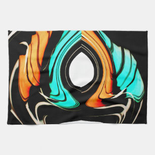 Fin Abstrakt Swirls Art-utskrift Kökshandduk