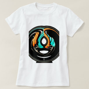 Fin Abstrakt Swirls Art-utskrift T Shirt