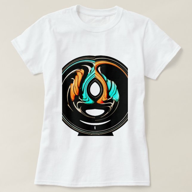 Fin Abstrakt Swirls Art-utskrift T Shirt (Design framsida)