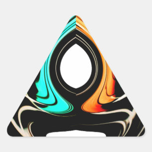 Fin Abstrakt Swirls Art-utskrift Triangelformat Klistermärke