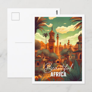 Fin Afrika Berömd Travel Ställe Vintage Vykort