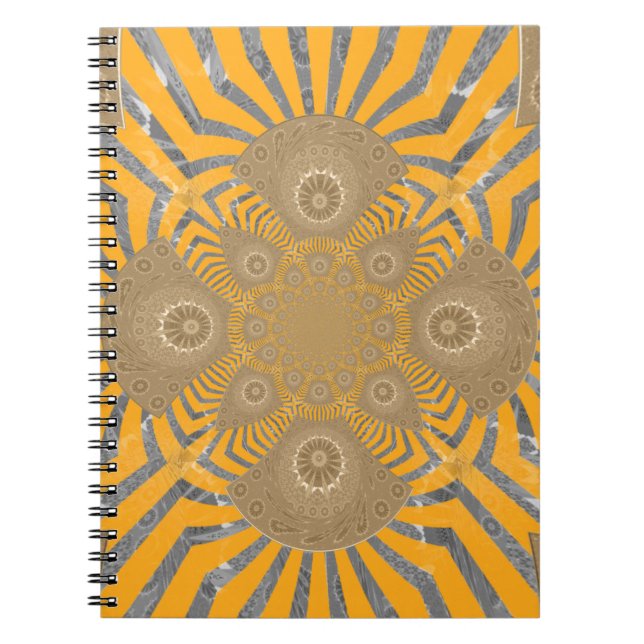 Fin afrikansk fantastisk symmetrisk mönster design anteckningsbok med spiral (Framsidan)