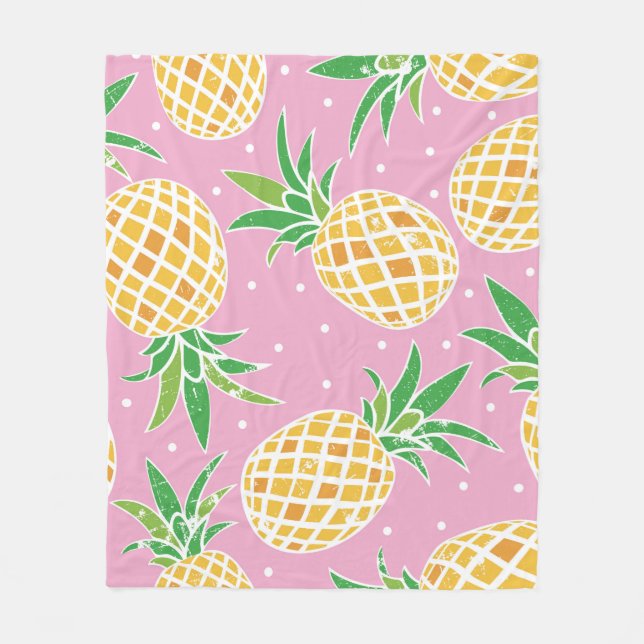 Fin anas på den grymge rosa polka dots backgro fleecefilt (Framsidan)