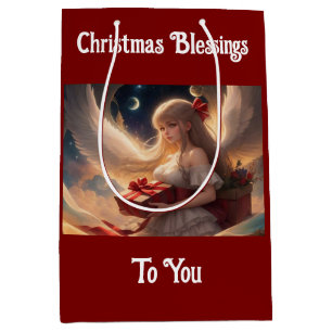 Fin ängel med Presenter gift-säck