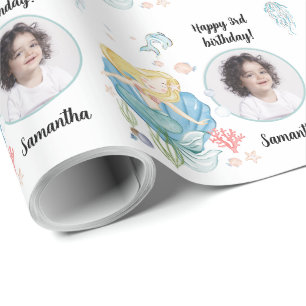 Fin Anpassningsbar Fototext Sjöjungfru under havet Presentpapper