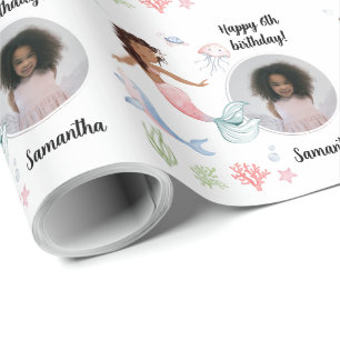 Fin Anpassningsbar Fototext Sjöjungfru under havet Presentpapper