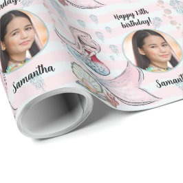 Fin Anpassningsbar Fototext Sjöjungfru under havet Presentpapper