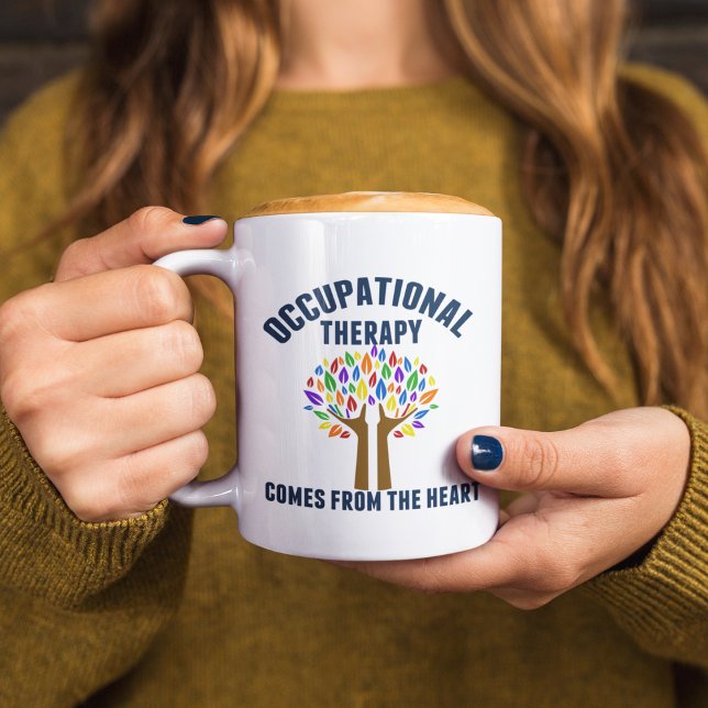 Fin arbetslivsterapi Träd-citat Kaffemugg (Skapare uppladdad)