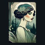 Fin Art Deco 1920-talet Flapper Girl i grönt Poster<br><div class="desc">Det här är en unik AI-bild som genererats av en Art Deco-era 1920-års blixtspelare. Flicka i grönt. Snygg ansikte,  elegant. Den här poster skulle vara gratis.</div>