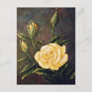 Fin Art Gul ros och Busks still Life Vykort