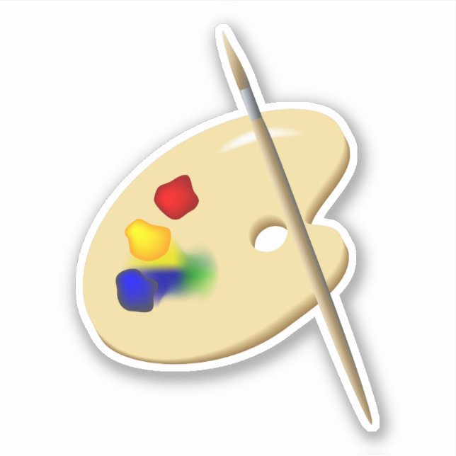 Fin Art-pall och pensel Klistermärken (Framsida)