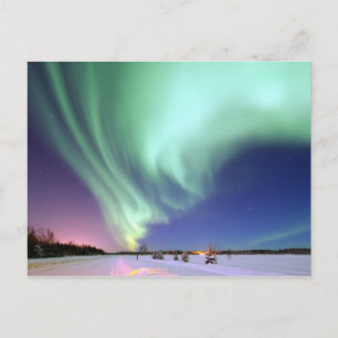 Fin Aurora Borealis Alaska Winter Vykort