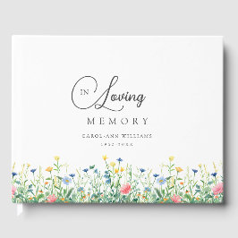 Fin begravning av vildblomman "In Loving Memory" Gästböcker