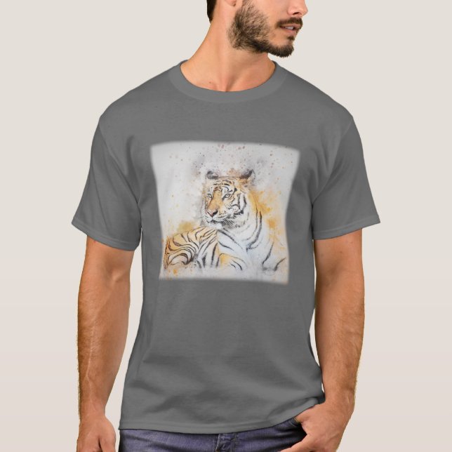 Fin Bengal Tiger Painting T-Shirt (Framsida)