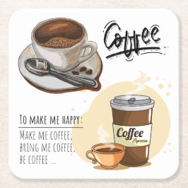 Fin bildkaffetid för kaffe älskare Rustic Underlägg Papper Kvadrat
