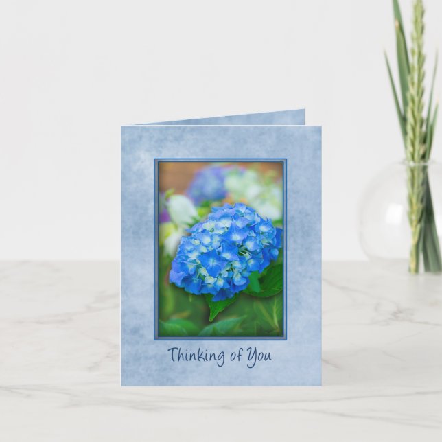 Fin blå Hydrangea i 3D. Kort (Framsida)