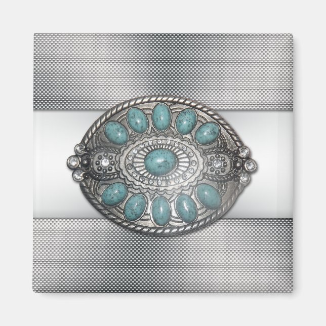 Fin bländande antik metall bälte-låsbeslag magnet (Framsidan)