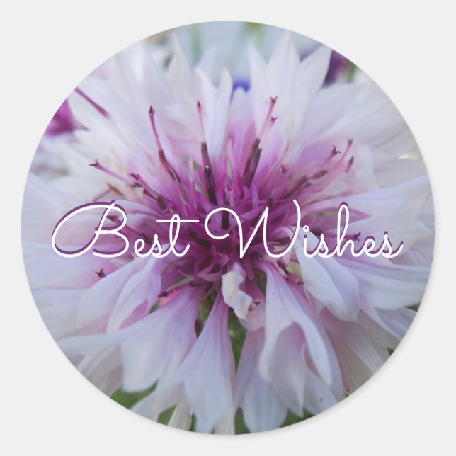 Fin blomma. Klassisk rund etikett (Framsida)