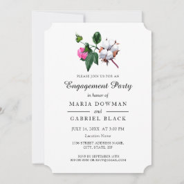 Fin blommar bomullsblomma. Förlovning Inbjudningar