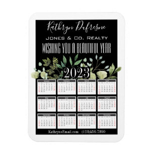 Fin Blommigt 2023 Personlig Magnet