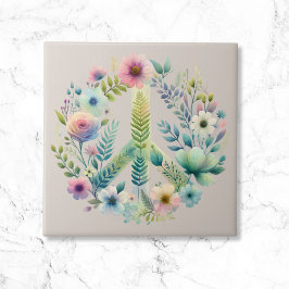 Fin Blommigt 70-talets Retro-Fredstecken Kakelplatta