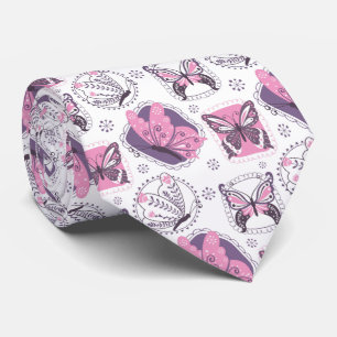 Fin Blommigt Butterfly Garden Neck Tie Slips
