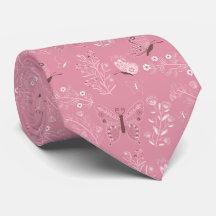 Fin Blommigt Butterfly Garden Neck Tie
