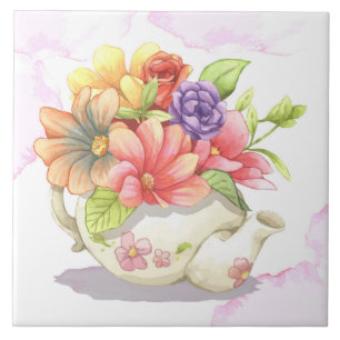 Fin Blommigt Ceramic Tile Kakelplatta