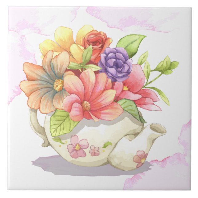 Fin Blommigt Ceramic Tile Kakelplatta (Framsidan)