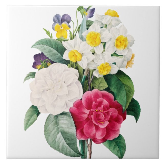 Fin Blommigt Ceramic Tile Kakelplatta (Framsidan)