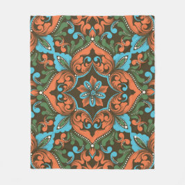 Fin blommigt Damask sömlös mönster Fleecefilt