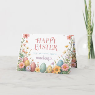 Fin Blommigt Decorative Glad påsk Dotter Kort