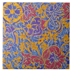 Fin Blommigt design Ceramic Tile Kakelplatta