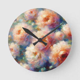 Fin Blommigt design för Nature Älskare Rund Klocka