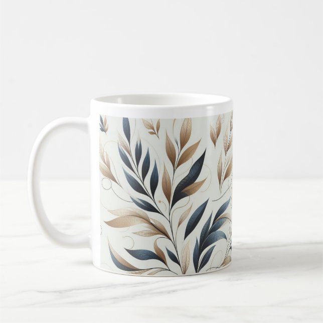 Fin Blommigt design Mugg/Elegant design för kaffe Kaffemugg (Vänster)
