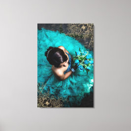 Fin Blommigt Fotoövertäckning Lägg till ditt foto Canvastryck