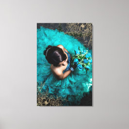 Fin Blommigt Fotoövertäckning Lägg till ditt foto Canvastryck