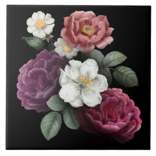 Fin Blommigt Kakelplatta